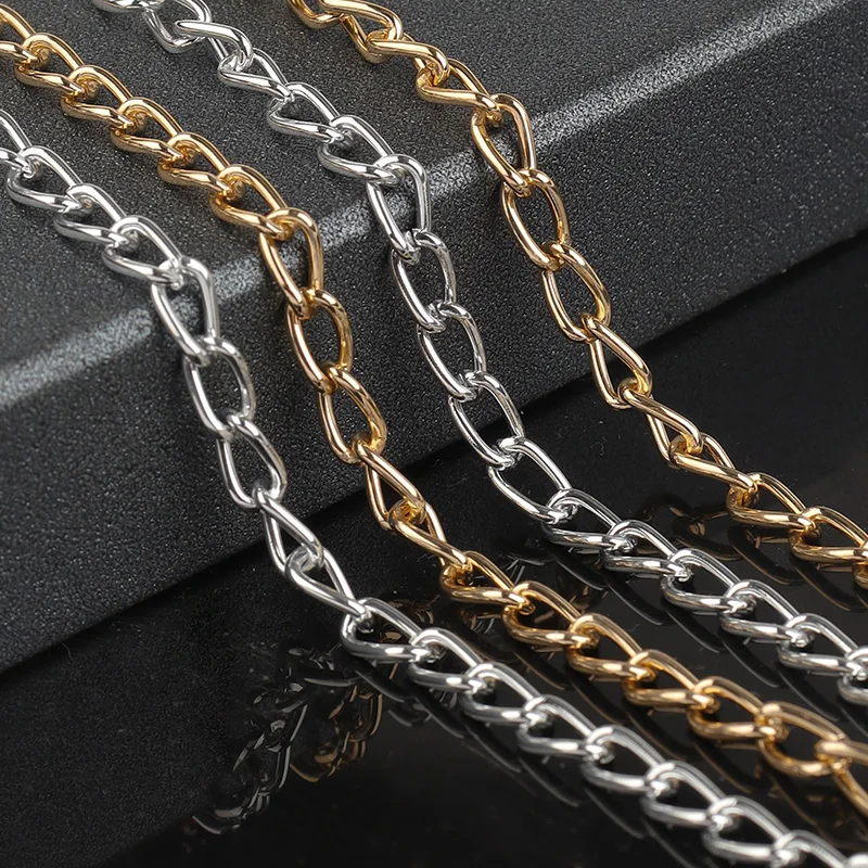 5 meters/roll Gold Silver Color Aluminum Chain Metal Chain Link Chain For Jewelry Making DIY Bracelets Necklace Jewelry Finding