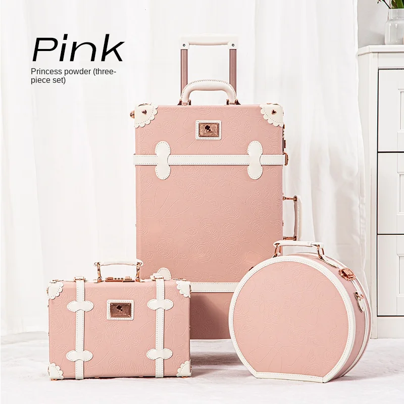 Vintage Suitcase Luxury Luggage Makeup Carry Case PU Good Quality Cabin Trip Suitcase Sets 20 24 26 28 inches