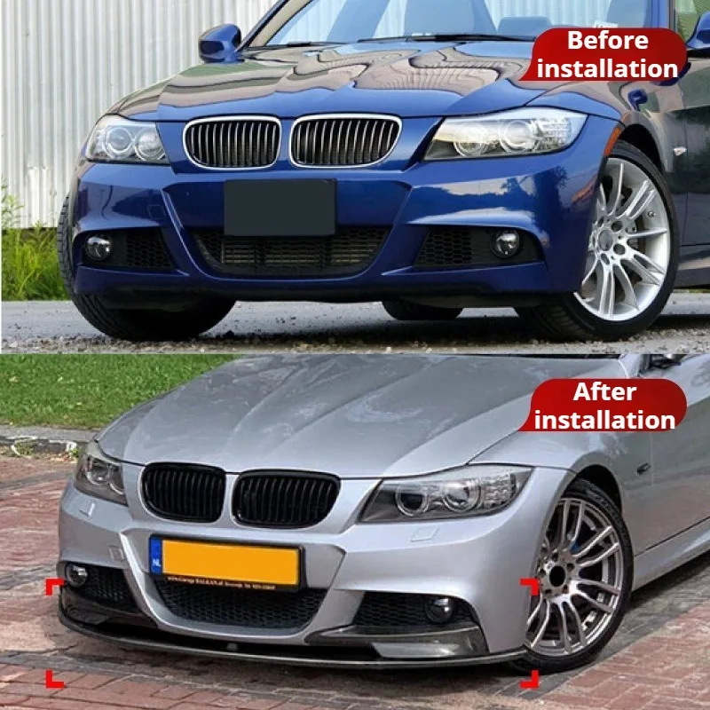 Applicable for BMW 3 Series E90 E91 LCI M Sport 2009-2012 Front Bumper Splitter Spoiler Side Lower Splitters Exterior Accessory - view 4