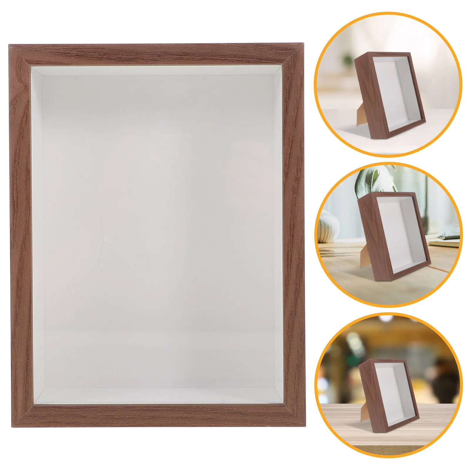 Hollow Acrylic Specimen Frame 8 Inch Deep Transparent Shadow Box for Dried Flowers DIY Crafts Mini Collectibles Wall Mount