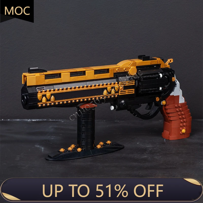 

928 PCS MOC Famous Movie Series Hand Cannon Model DIY Building Bricks Creative Assembly Educational Toys Children Surprise Gift