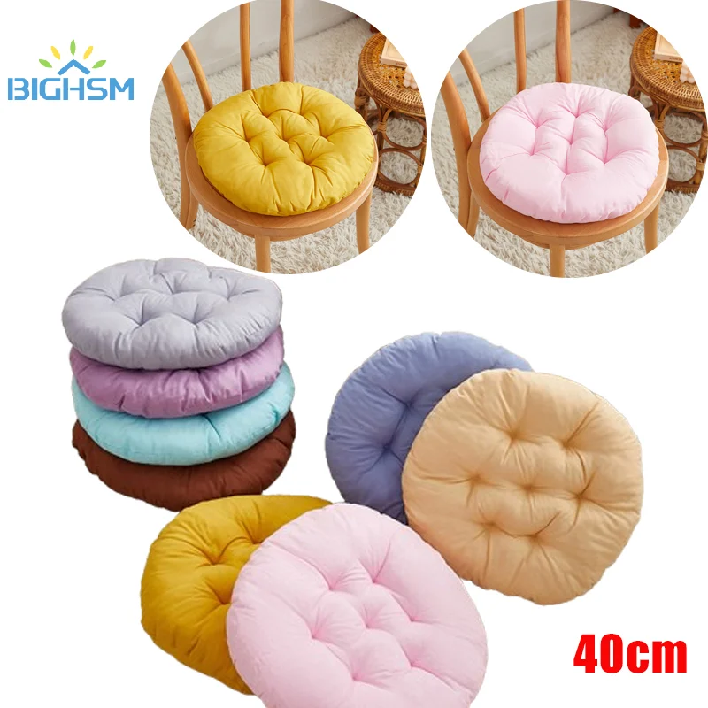 Cojín para silla de oficina, cojín redondo de Color, cojín para silla cálido para invierno, cojín para asiento de sofá de comedor para el hogar, taburete para estudiantes, cojín para trasero