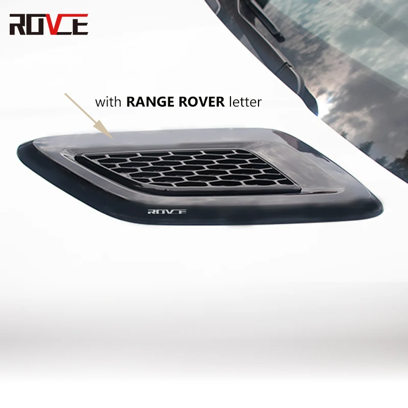 ROVCE Car Hood Air Vent Outlet Wing Trim For Land Rover Range Rover Sport L494 2014 2015 2016 2017 ABS Replacement Parts