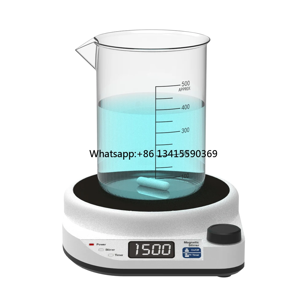 

Digital ABS Mini Magnetic Stirrer with Stir Bar & Temp Probe Sensor Plate Max Speed 200-2000RPM