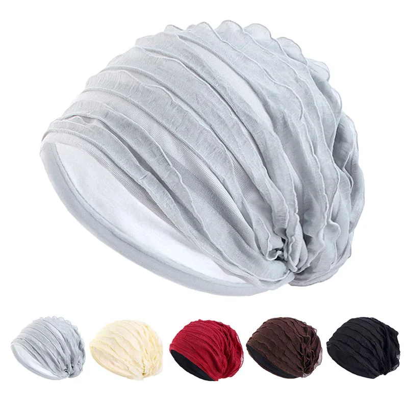 

New Women Baggy Slouchy Turban Soft Knit Cow Louver Beanie Hat Elastic Lightweight Breathable Chemo Caps Casual Thin Head Wrap