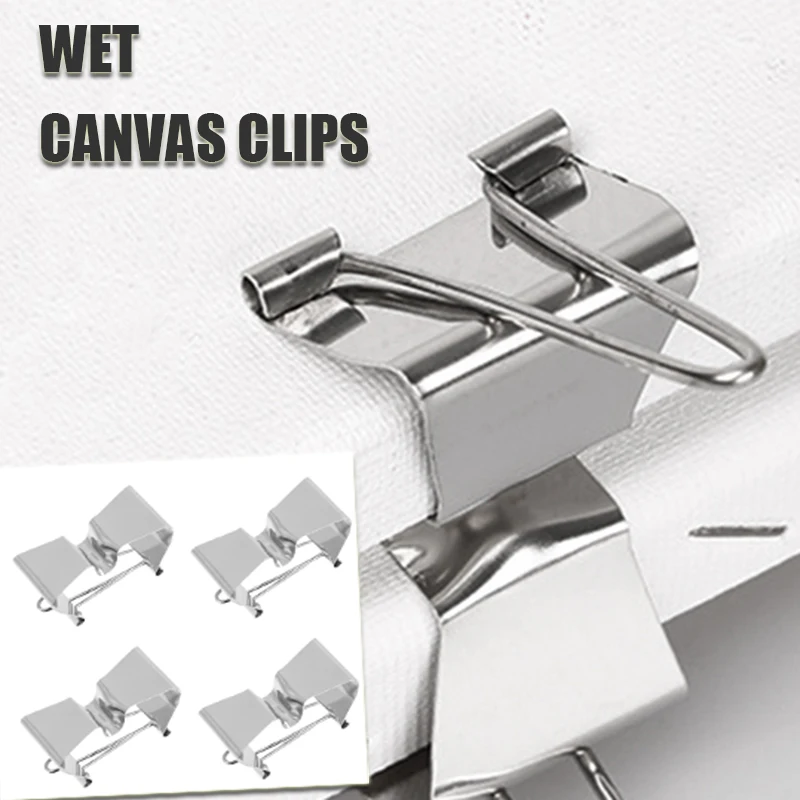 

4 Pcs Canvas Clip Oil Painting Frame Holder Picture Framing Edge Clips Artist Clamps Stainless Steel Oil Frame Heavy Duty Silver