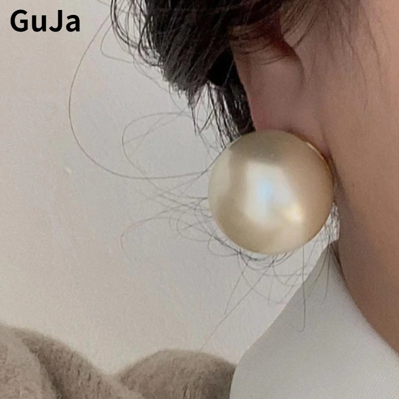 Modern Jewelry Elegant Design Big Simulated Pearl Earrings For Girl Women Gifts Exaggerative Ear Accessories Dropshipping