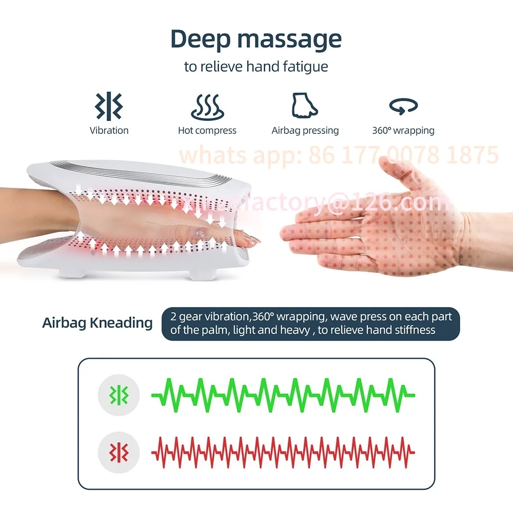 Customizable Electric Hand Massager With Compression Wireless Hand And Finger Massager Air Pressure Kneading Wrist