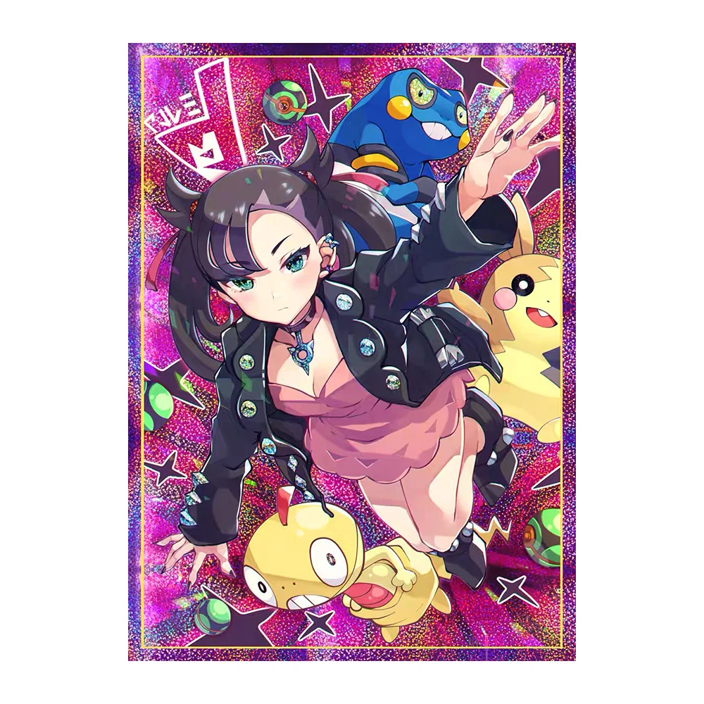 

50PCS 66X91mm Laser Anime Card Sleeves Marnie TCG Card Art Sleeves Protector Cards Shield Double Card Cover for MTG/PKM