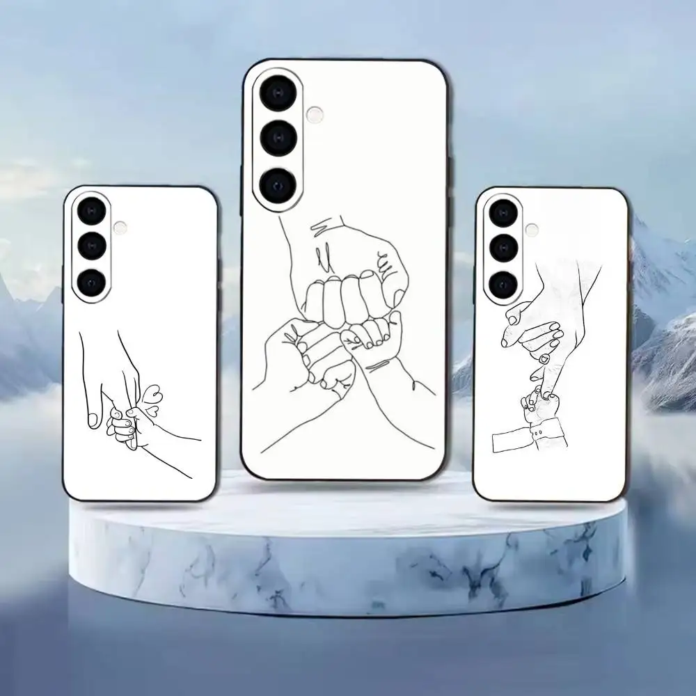 

Baby Mom daughter Son Dad Hand Phone Case For Samsung Galaxy A20,21s,22,31,32,52,53,72,73,80,91 Soft Black Shell