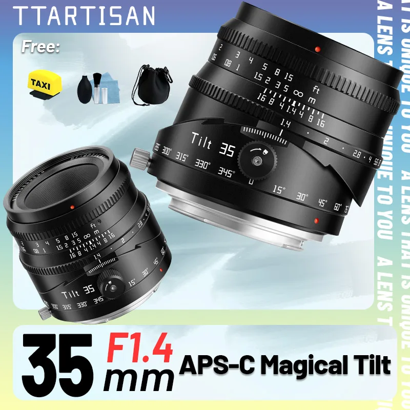 TTArtisan 35mm F1.4 APS-C チルト大口径レンズ ソニーE ニコンZ 富士X M43 キヤノンR EOSR A6600 A7C XT50 XM5 R50 R6 Z6 Z7 ZF用