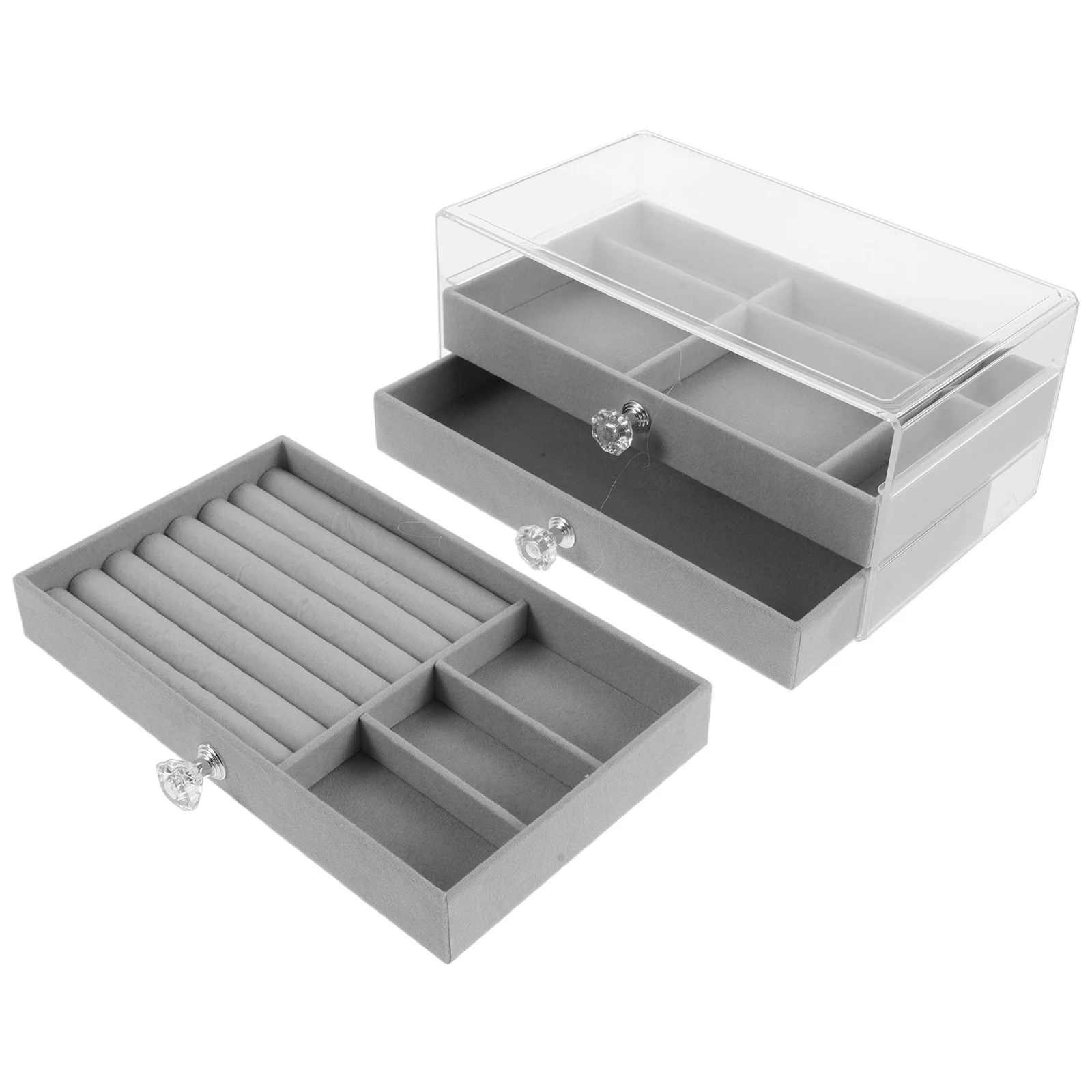 

Multi Layer Clear Jewelry Organizer Box for Necklaces Earrings Bracelets Portable Transparent Jewelry Storage Organizer