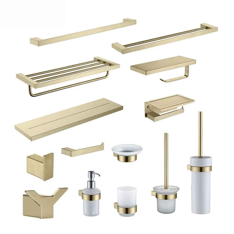 

304 stainless steel bathroom pendant set household non-punching towel rack paper