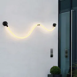 Modern Intelligent Simple Living Room LED Light Luxury Line Silicone Wall Lamp Nordic Creative Simple Wall Painting Wall Lamp