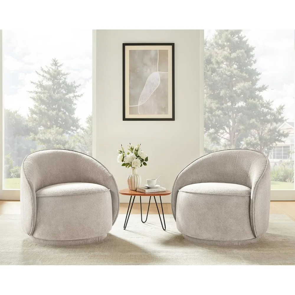 كرسي دوار، 360 درجة ° كرسي بذراعين دوار مريح من تيري، كرسي قراءة حديث لغرفة المعيشة، غرفة النوم، المكتب، الشرفة، #6