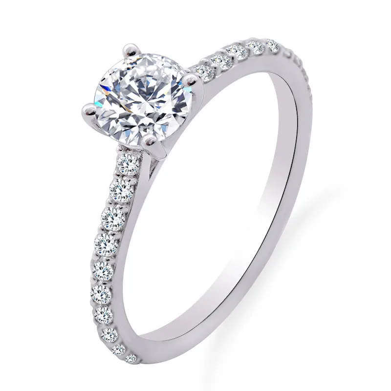 

Provence 10K/14K/18K Moissanite Eternity Rings for Women 2 CT Round Cut D Color VVS1 Brilliant Cut With GRA Certificate