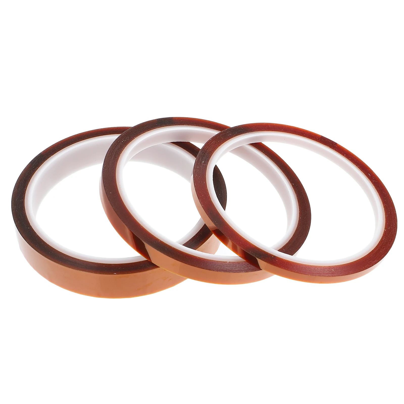 

3 Rolls High Temperature Resistant Tape PI Film for Electronics Soldering Circuit Board Heat Tape Sublimation Insulation
