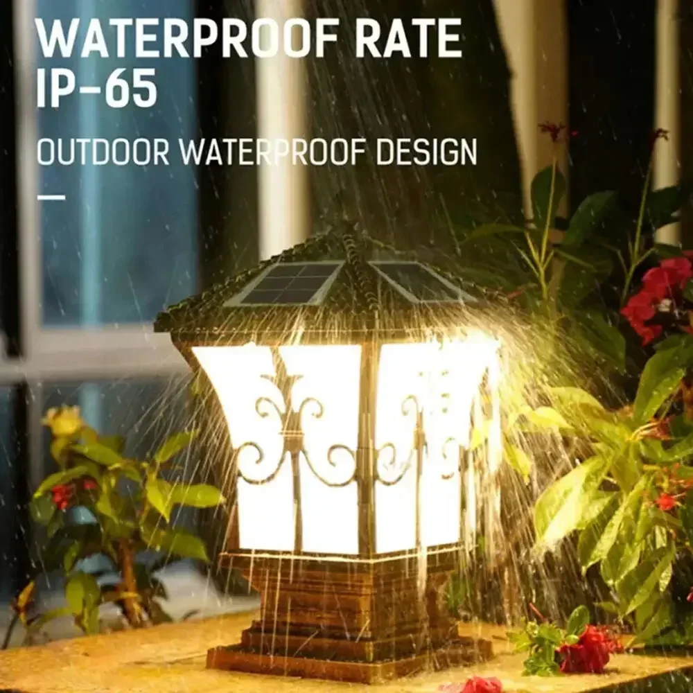 

Solar LED Pillar Lamp – Black Outdoor Post Light for Yard, Garden, and Fence