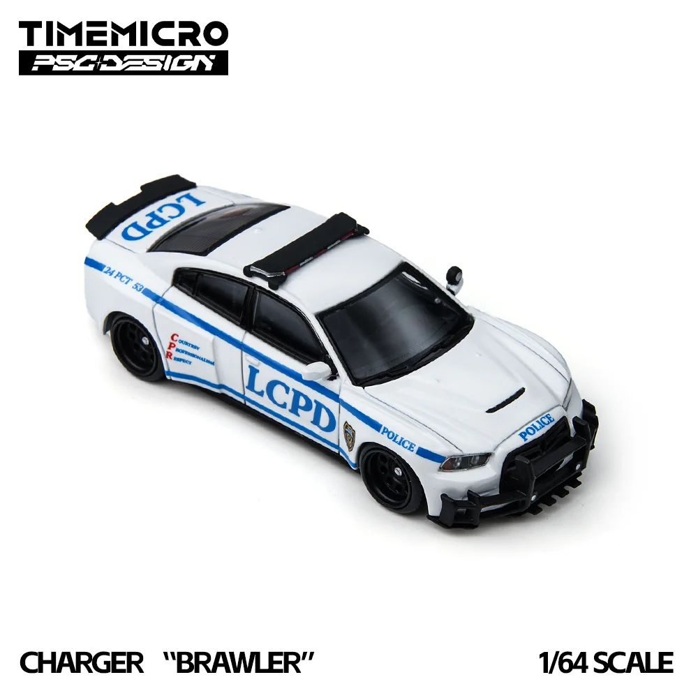 Pré-vente*TimeMicro1:64 Stallion Brawler Modèle de voiture de police miniature en métal moulé sous pression, objet de collection pour affichage et loisirs