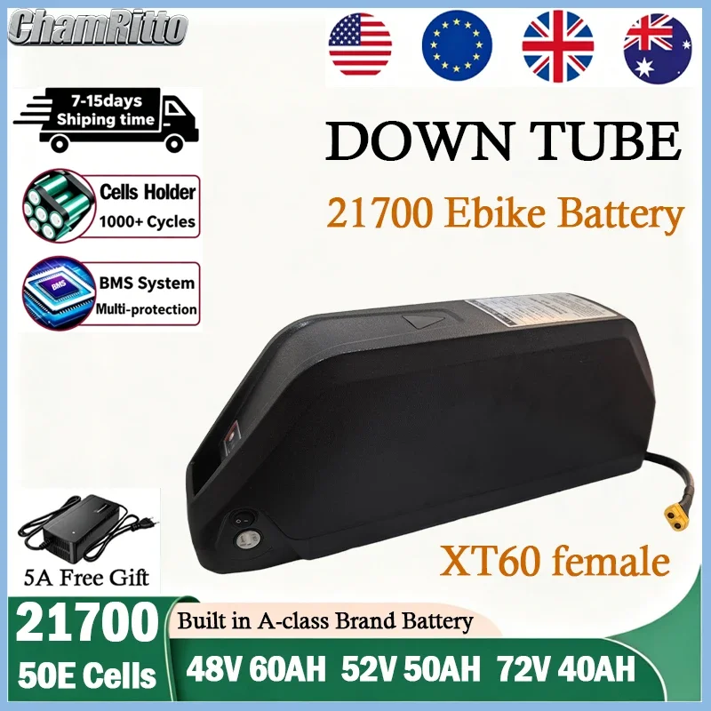 

48v 52v 25ah 30ah 40ah 50ah 60ah 750w 1500w ebike cham-rider Battery Electric bicycle 72V 60V 1000w 2000W 21700 Lithium Batterie