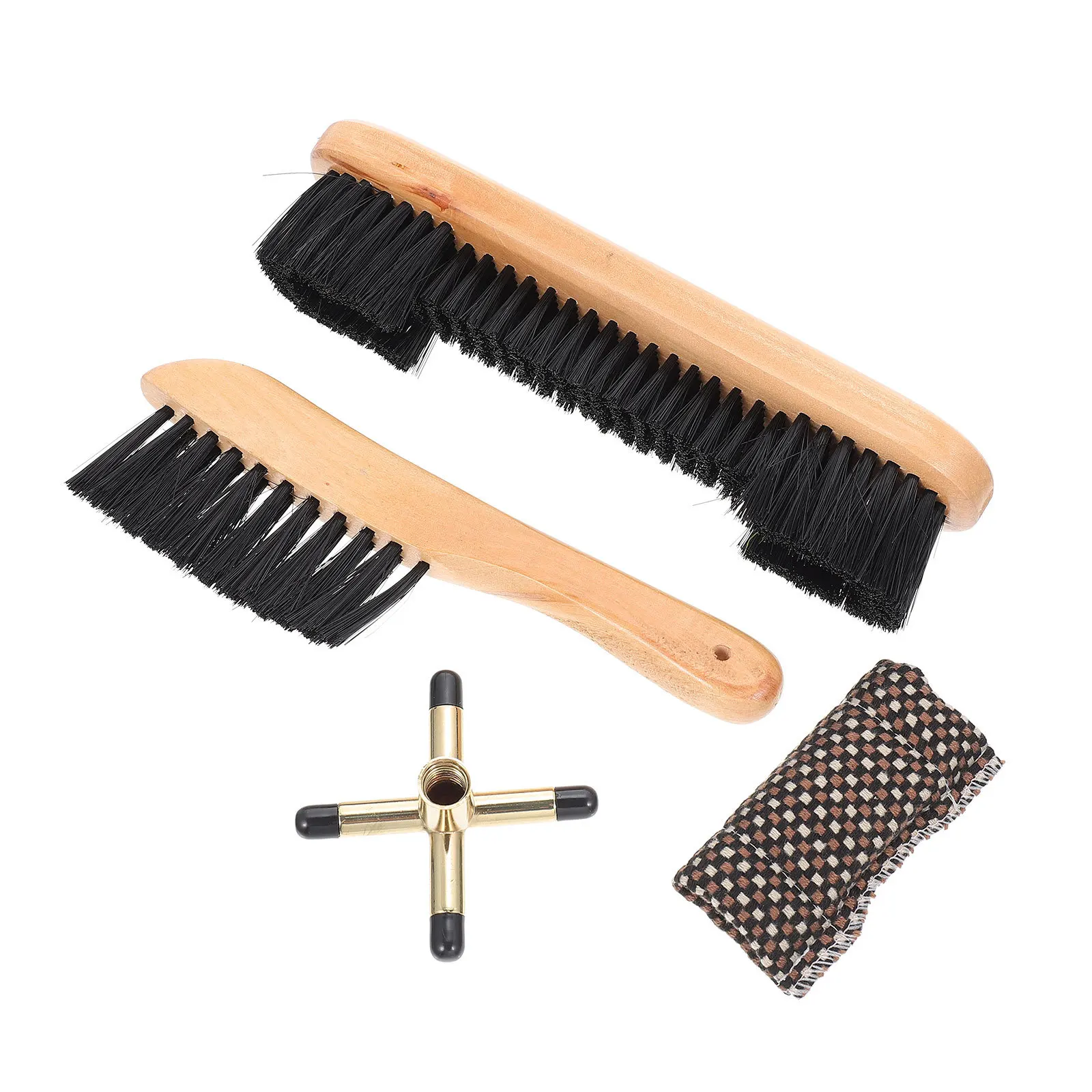 مجموعة واحدة من أدوات تنظيف طاولة البلياردو الاحترافية مع فرشتين بطولين ملحقات حامل جديلة معدنية لـ Cue