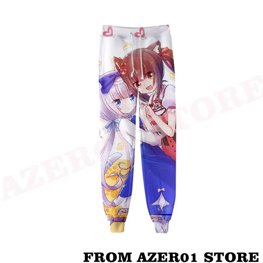 Nekopara Vanilla Chocola Merch Sweatpants Men/Women Neutral Threaded Trousers Threaded Bunched Leg Pants