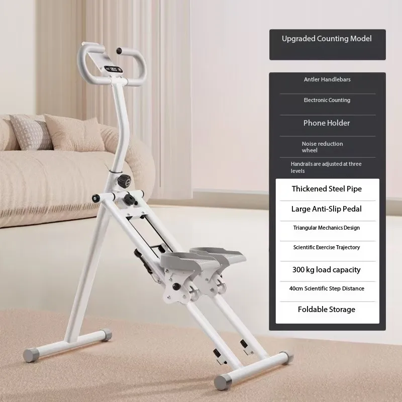 Multi-function Foldable Stair Climber Machine Fitness Stair Exercise Mountaineering Silent Machine In-Place Stepper for Home Use
