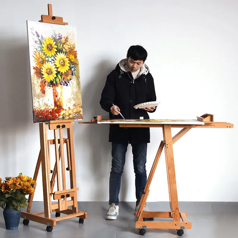 

Beech floor-to-ceiling dual-purpose art student-specific sketch easel