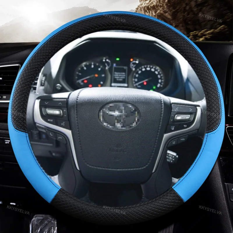 PU Leather Car Steering Wheel Cover For Toyota Land Cruiser Prado 90 100 120 150 200 300 Fj Cruiser Auto Accessories