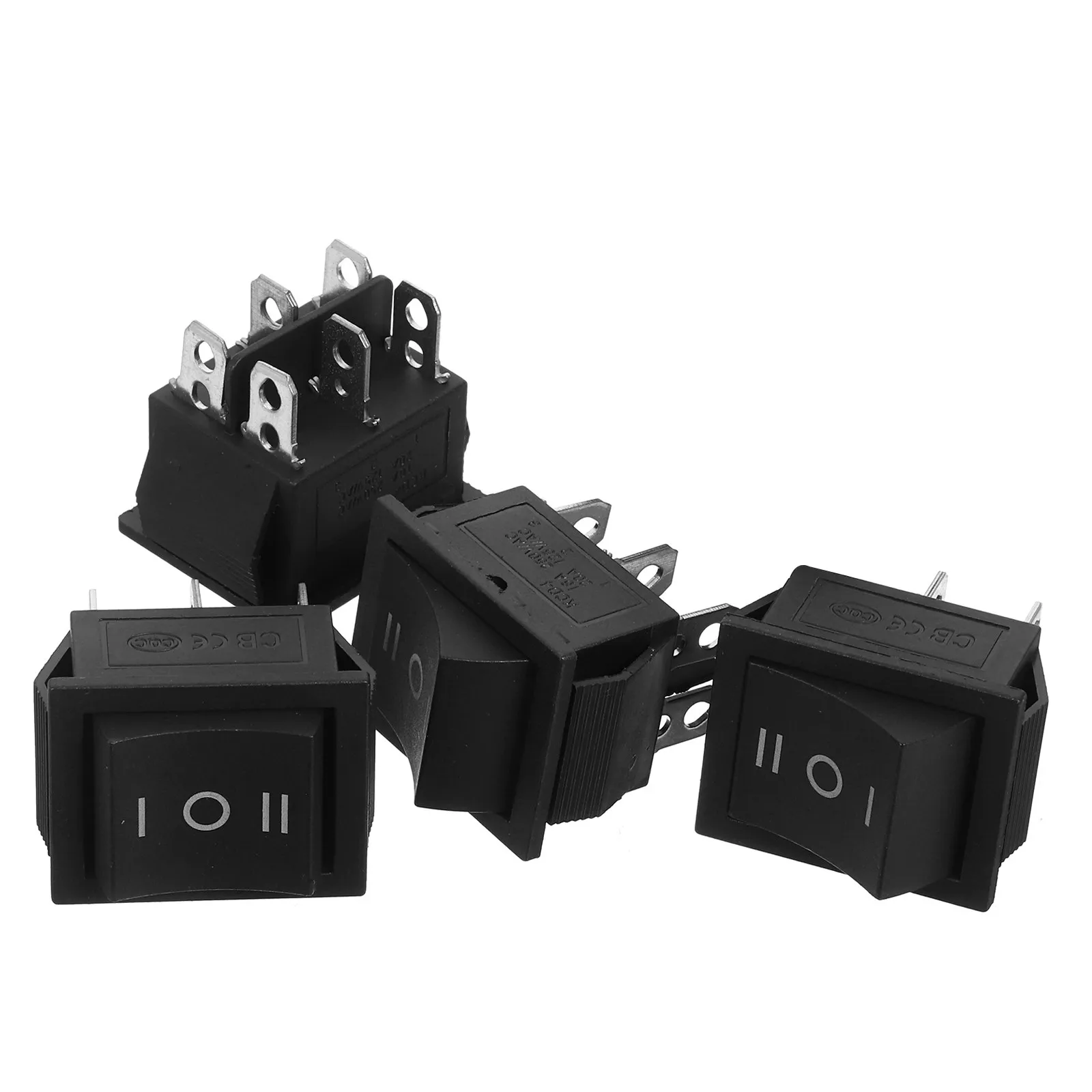 4Pcs Boat Type Rocker Switch Heavy Duty Generator Transfer Switch Device Garden Equipment Replacement 6-Pin Waterproof Toggle