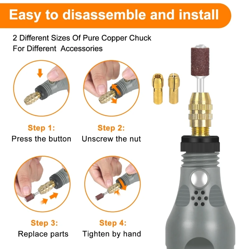 

Mini Cordless Rotary Tool 3 Speed Grinder Accessories Craft Tool for Engraving D5BD