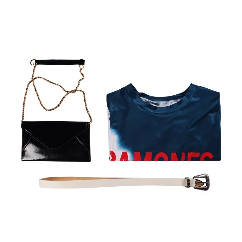 Outfit for Culpa Mia Dress: Role-Playing Graffiti Long T-Shirt with Belt Bag - Hot Novel Women's Casual Wear