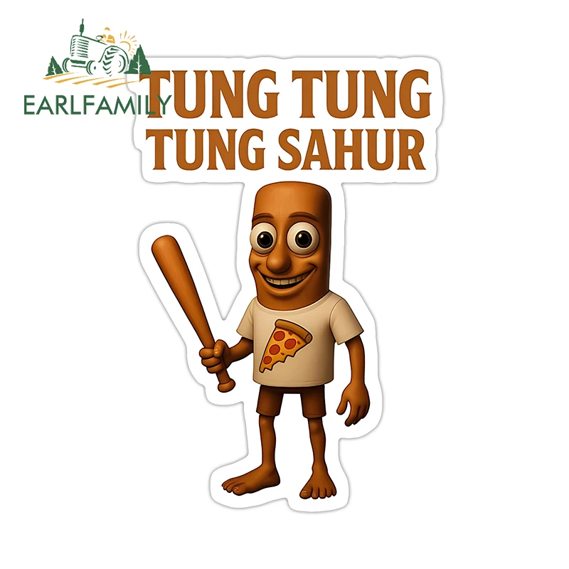 

EARLFAMILY Tung Tung Tung Sahur Meme Car Stickers Funny Personality Cartoon Trunk Decals High Quality Racing Accessories