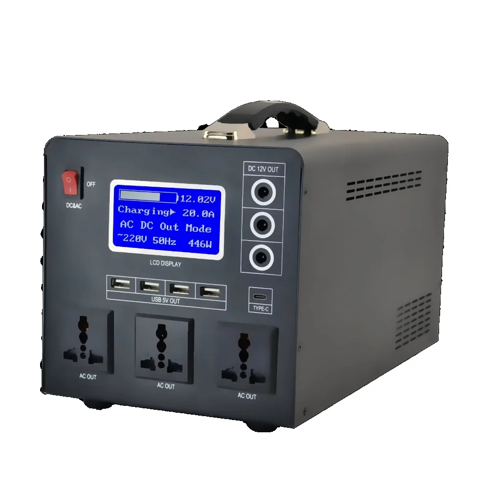 Portable Electric Solar Generator 1000W 110V 220V Battery Power Generator Station Solar Energy System Battery