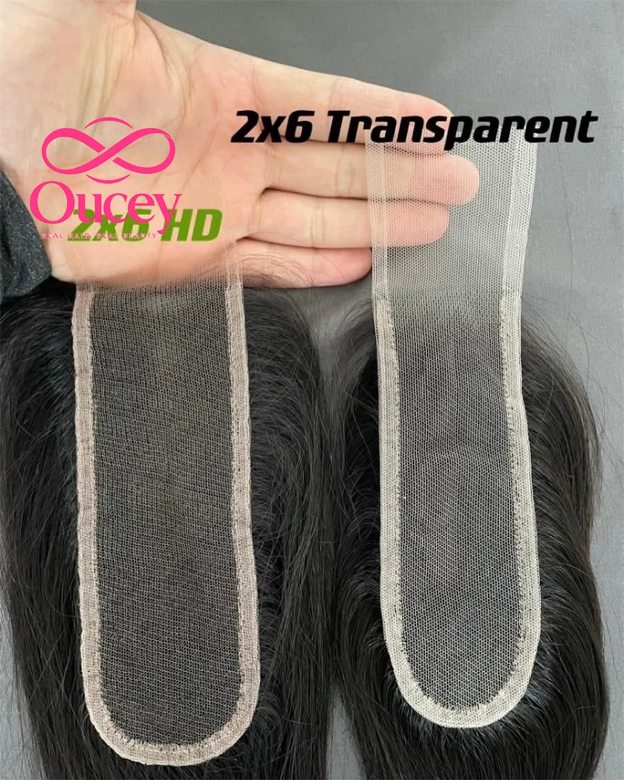 Deep Parting 2x6 HD Lace Closure Frontal Only Melt Skin Straight Hair Kim K Closure Pre Plucked Virgin Human Hair For Woman