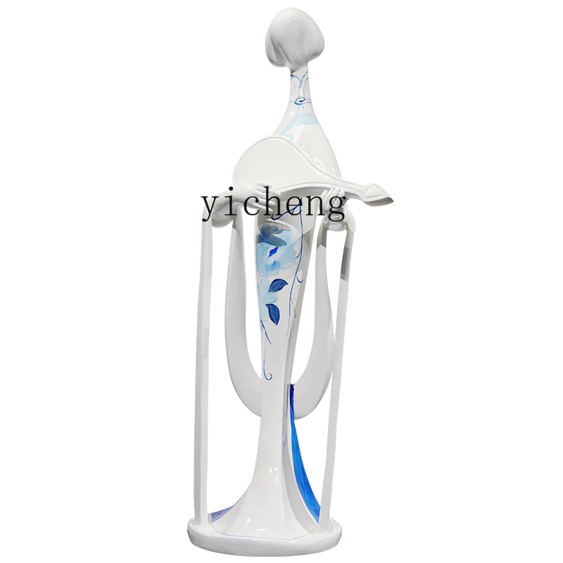 X-28 hotel lobby lady ornament welcome figure sculpture artwork floor decoration
