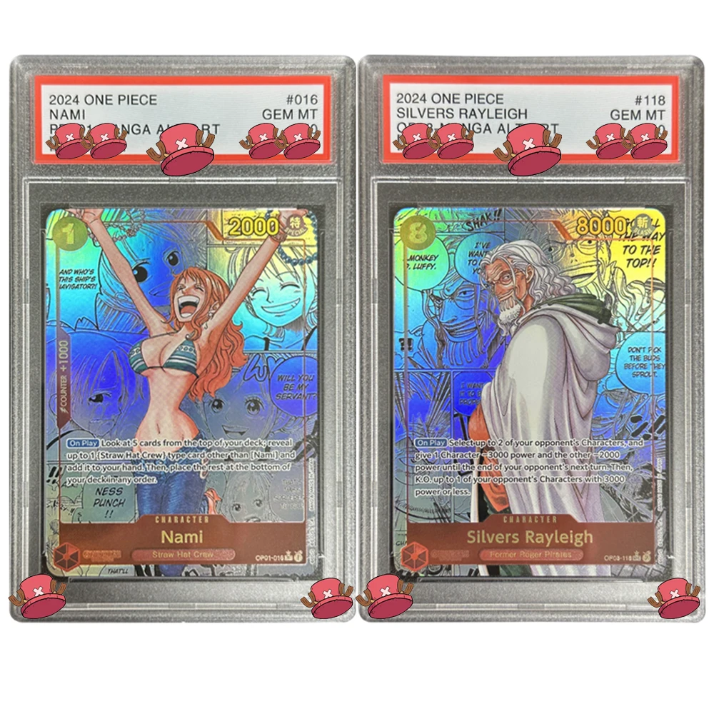

Anime OPCG Graded Collection Card Nami Silvers Rayleigh 2024 PRB01 OP08 MANGA ALT.ART GEM MT 10 English Holographic Label Gift