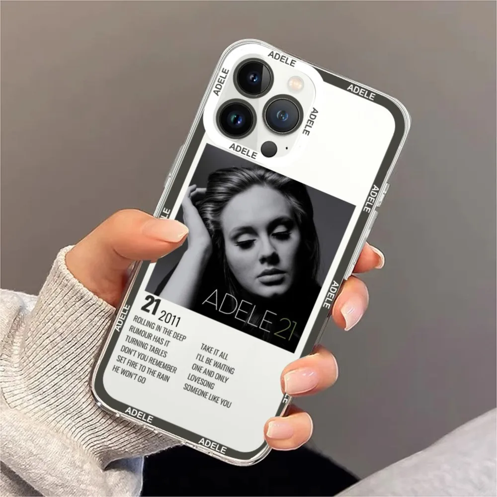 Singer Adele Adkins Phone Case For iPhone 11 12 Mini 13 14 Pro Max Transparent Shell