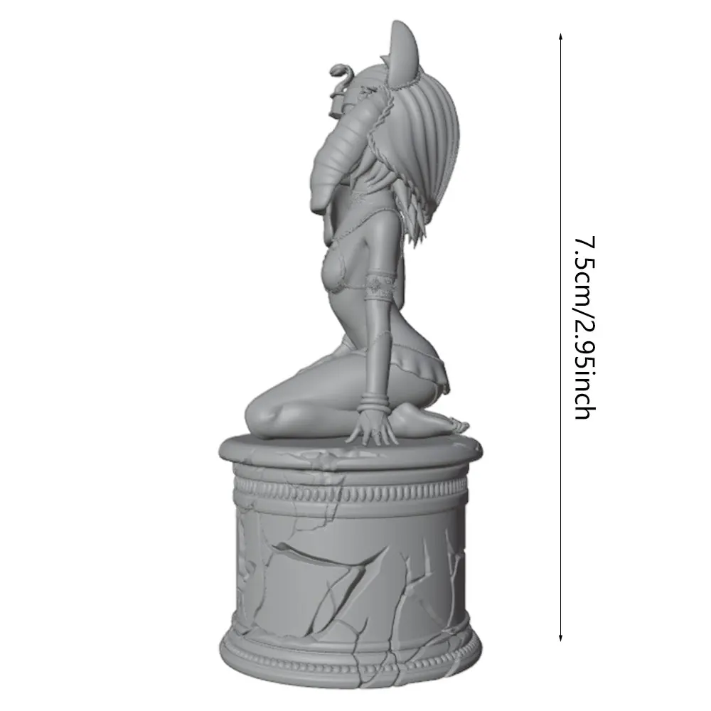 1/24 Sexy Girl Miniature Resin Figure Model, 75mm in Size, Unpainted Style, Requires Hand Painting, Perfect for Role-Playing Games and Collecting.