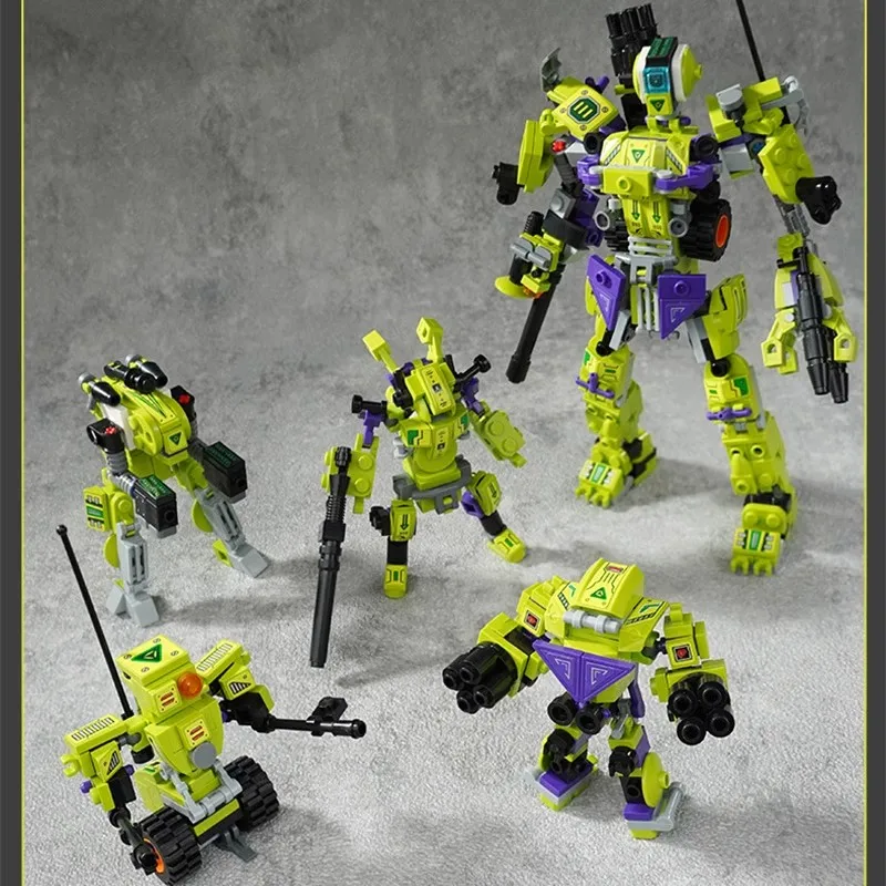 Echte 4-in-1-Erleuchten-Robotermodelle, Bausteine, Vanguard Warrior, Kinder-Puzzle, Spielzeug, Hobbys, Jungen, Geburtstagsgeschenke, Modellblöcke