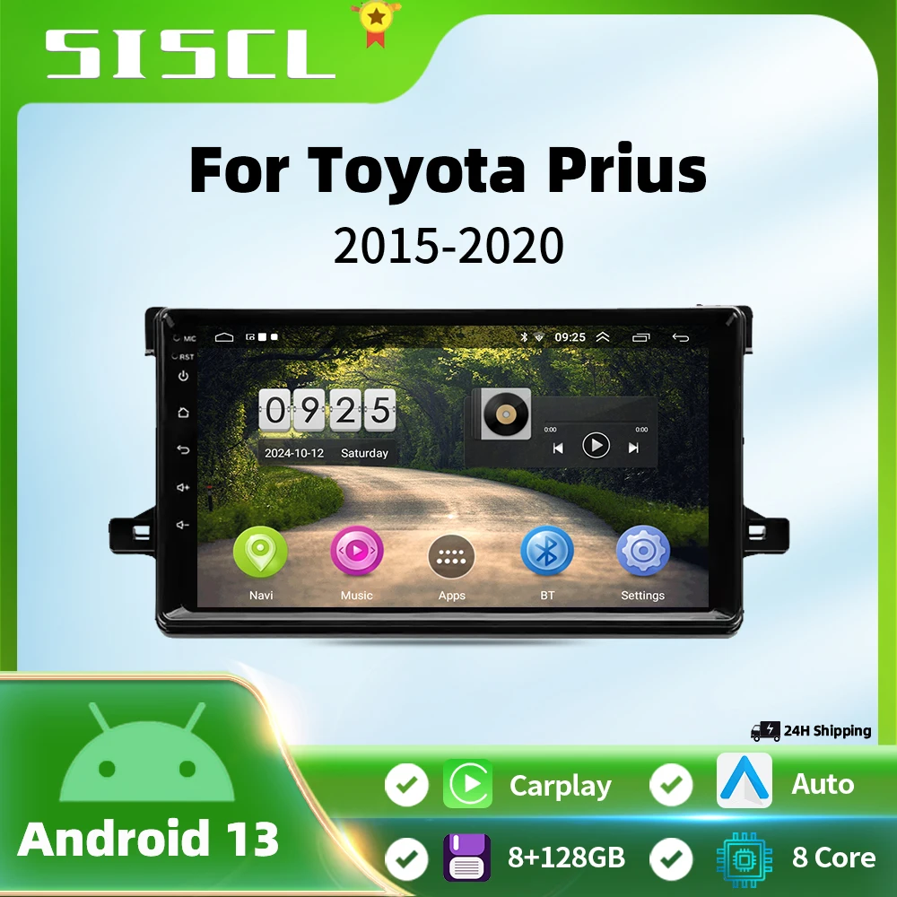 

For Toyota Prius XW50 2015-2020 Car Radio Multimedia System Receiver Navigation GPS Stereo Auto Android BT No 2 Din DVD