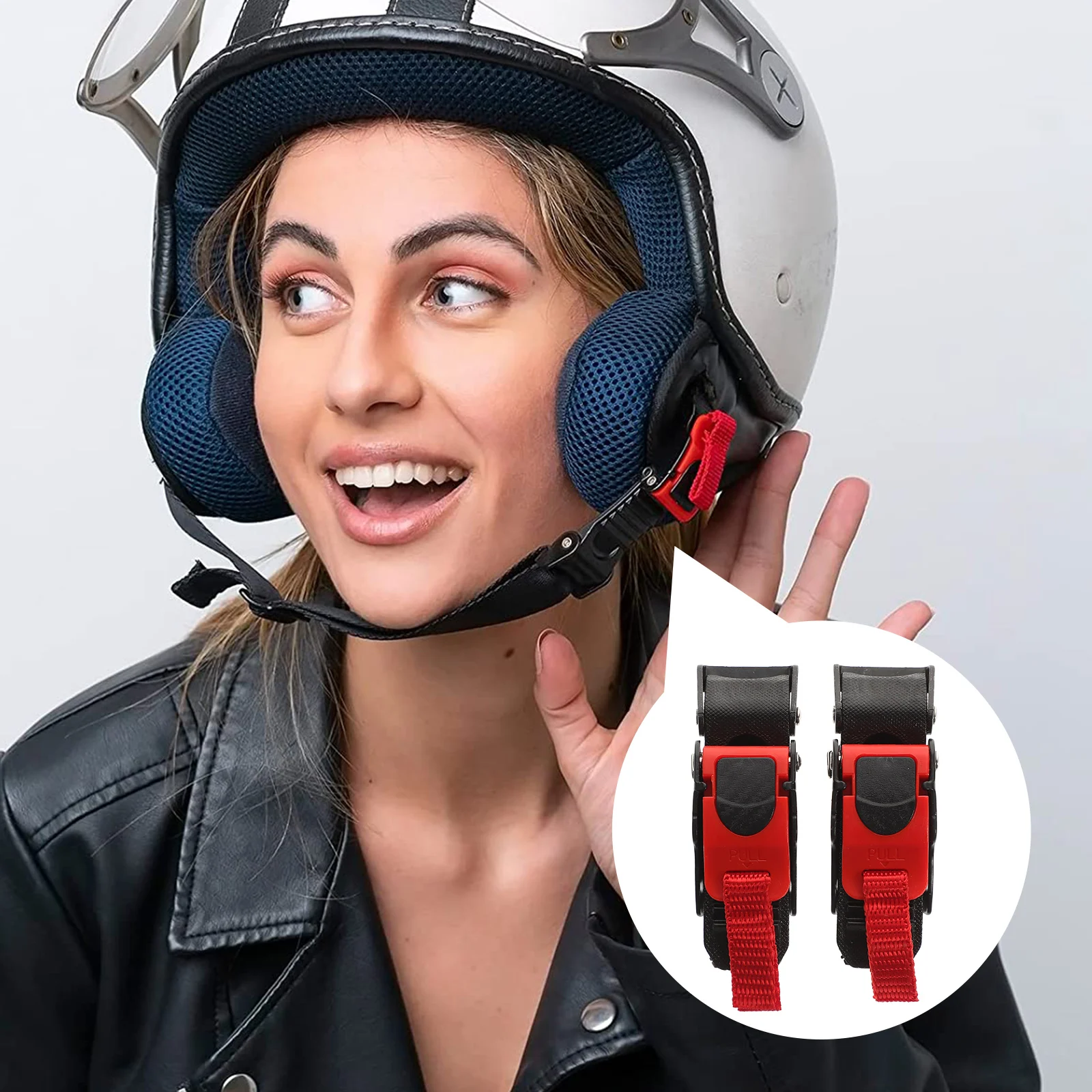 2pcs Chin Strap Buckle For Motorcycle Quick Release Replacement Durable Abs Iron Lightweight Secure Fit