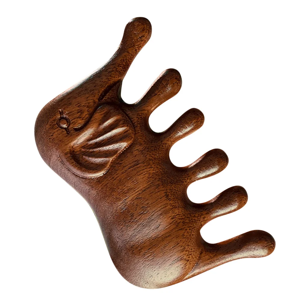 Sandelhout Grove Massage Kam Hoofdhuidverzorging Kam Olifant Vorm Haar Massage Tool Antistatische Hoofdhuid Massager