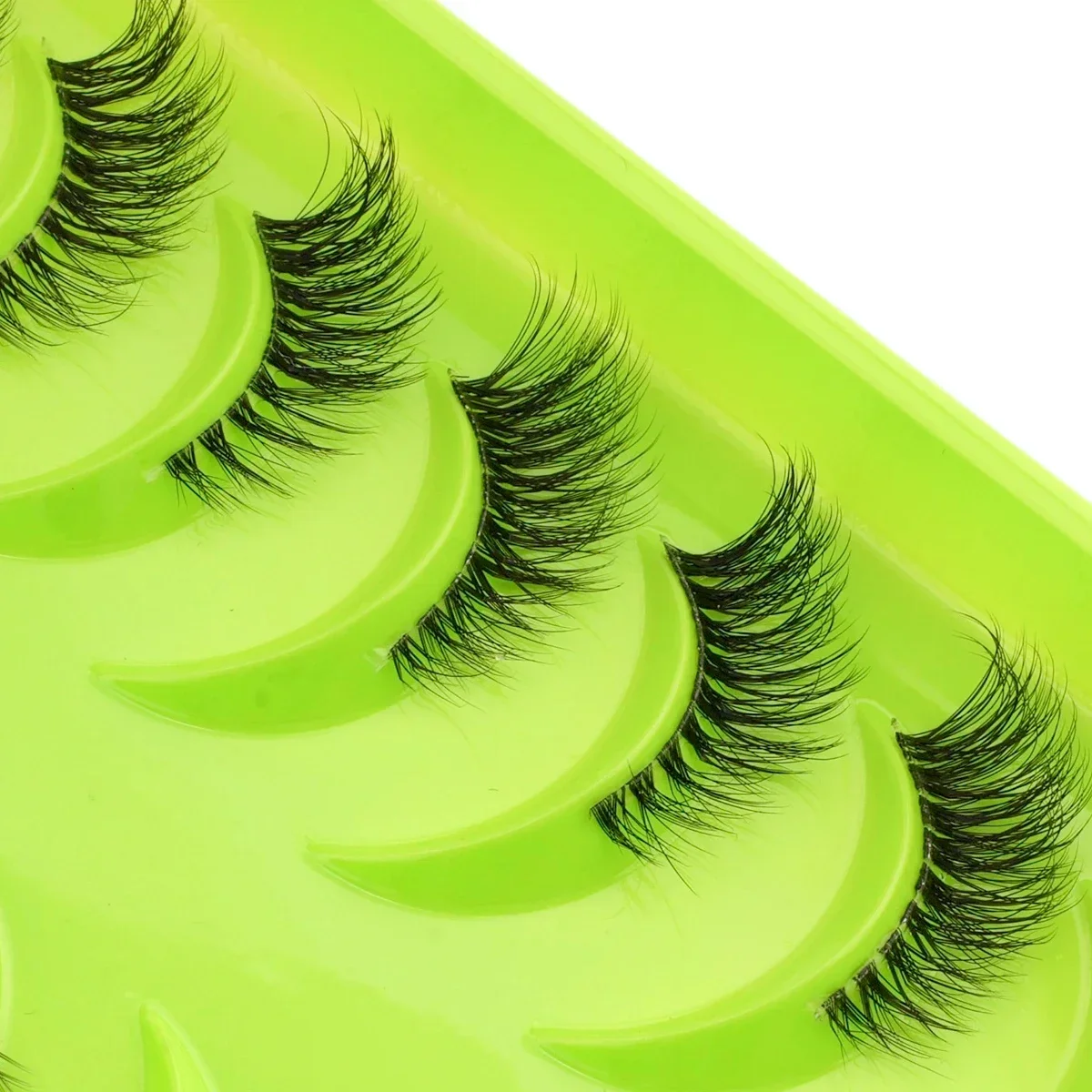 New Half Eyelashes 3/10Pairs Half Lashes Natural 3D Cat Eye Lashes Clear Stem False Eyelash Extension Makeup Faux Cils maquiagem