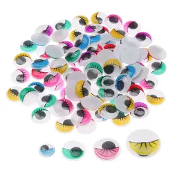 Colorful Wiggle Eye Round Moving Wiggly Googly Eyes 6/8/10mm for Toy Garment Eyes Dolls Parts DIY Crafts Accessories