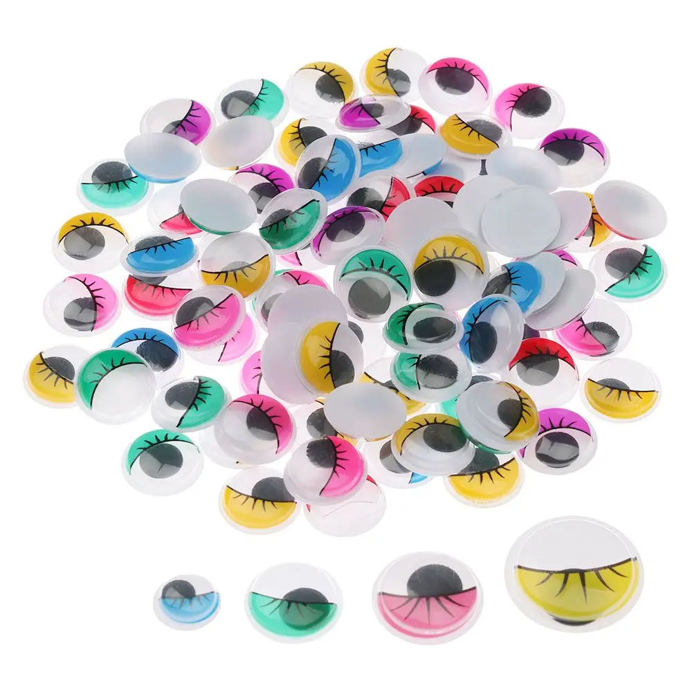 Kolorowe Wiggle Eye okrągłe ruchome Wiggly oczy do maskotek 6/8/10mm do odzieży zabawkowej oczy lalki części DIY akcesoria rzemieślnicze