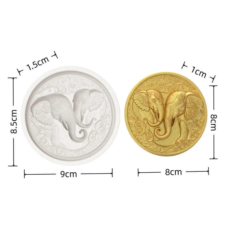 【Vintage Winged Elephant Silicone Baking Mold】Carved Elephant Shape Chocolate Candy Fondant Decoration Mold - view 3