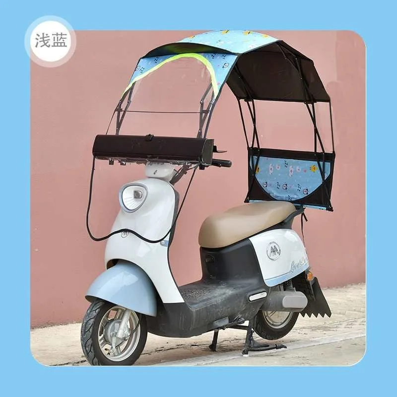 Folding windshield automatic telescopic electric vehicle widening canopy, parasol