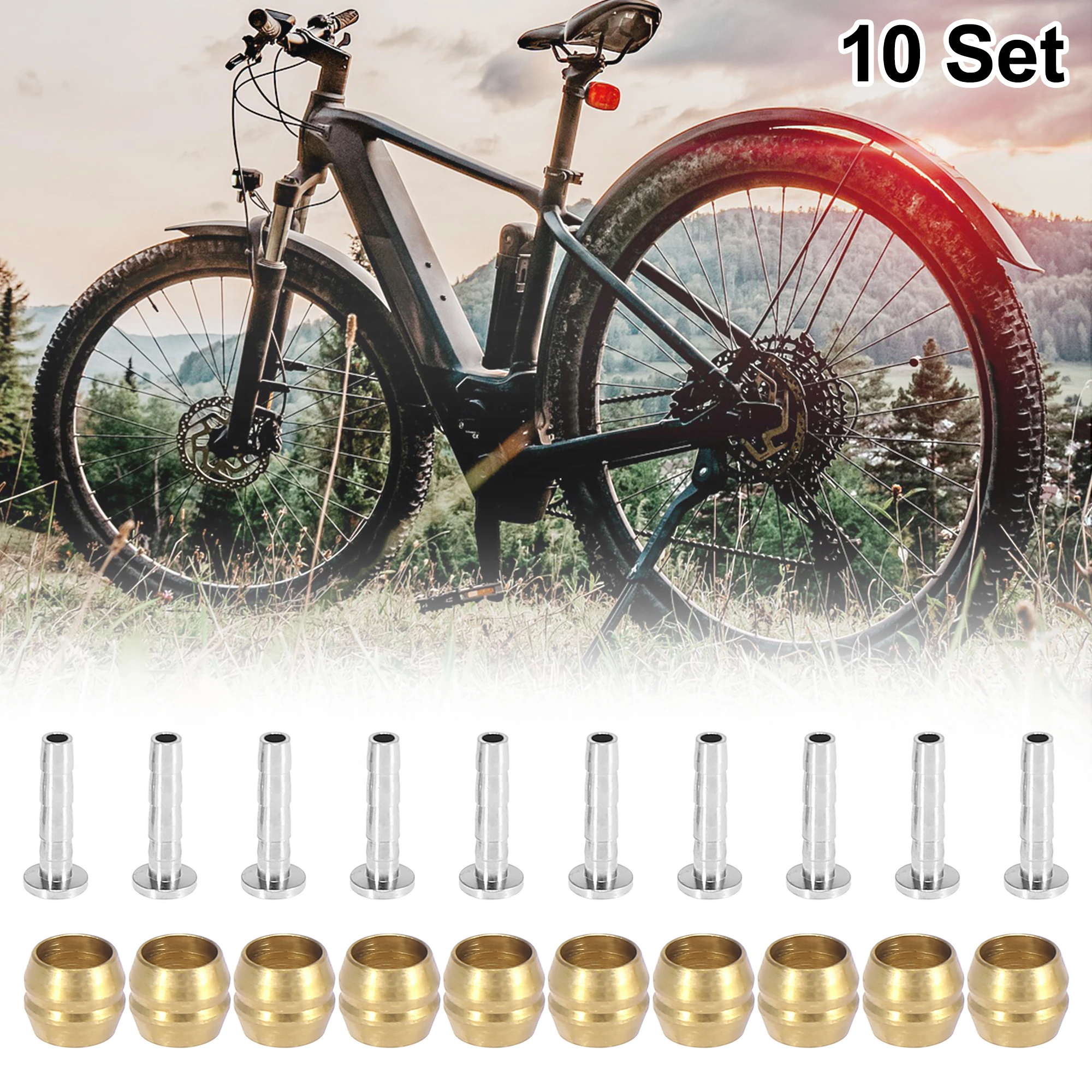 X Autohaux 10/20 Sets Bicycle Brake Olive Brass Connecting Insert Kit Hydraulic Disc Hose for Shimano for BH90 Bike