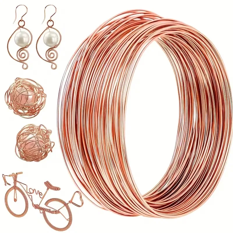 10M T2 Pure Copper Wire Round Coil Conductive Bare Copper Cable Wires for Electric Wire DIY Craft 0.2/0.3/0.4/0.5/0.6mm